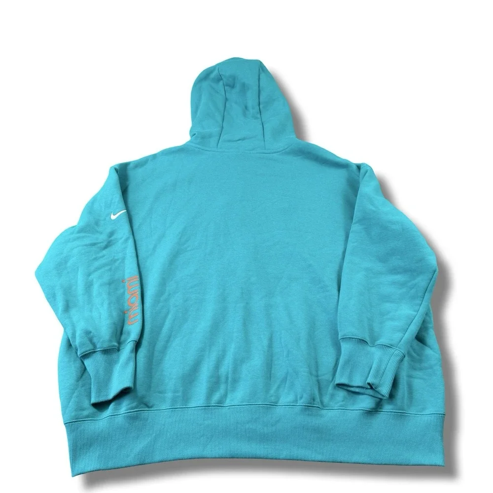 Nike NFL Miami Dolphins Aqua Blue Full-Zip Oversized Boxy Hoodie Mens Sz XL EUC